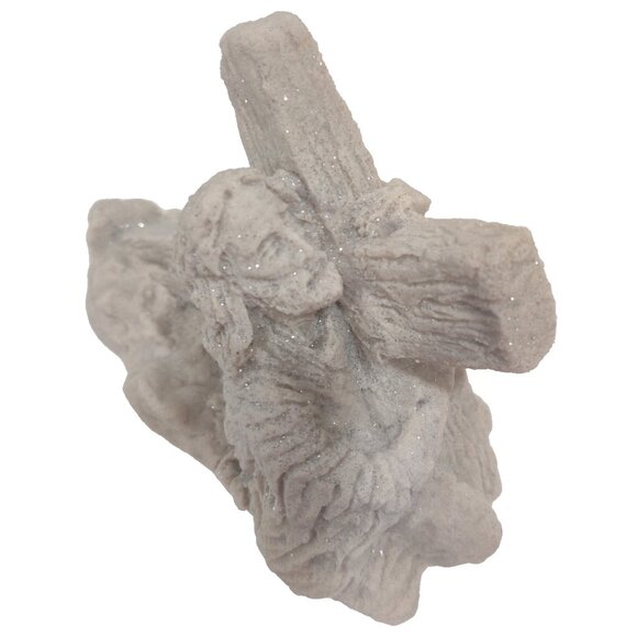 Sand Sculpture Beach Art Jesus Christ Carrying The Cross 7x2.5x5.5" Signed - Picture 4 of 16